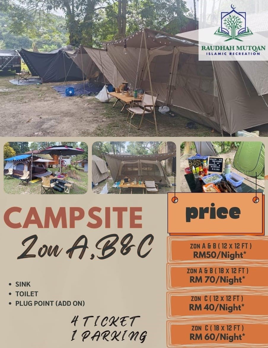 Campsite A&B (12x12) RM50 / Night